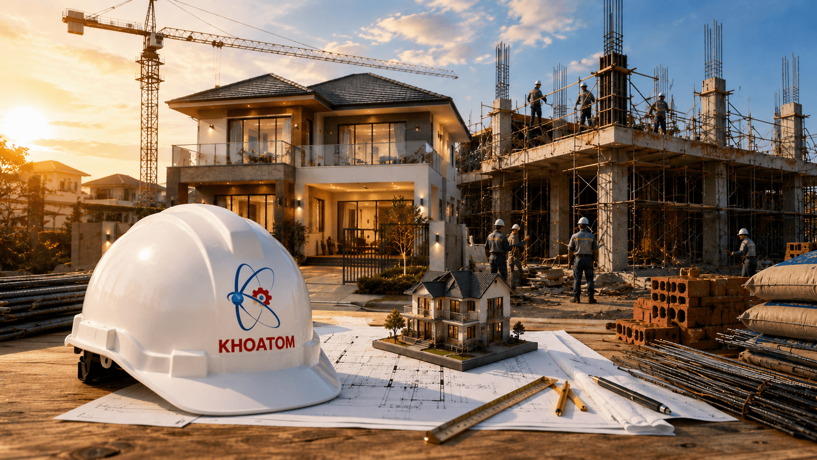 Xây dựng nhà ở - dịch vụ điện mặt trời KHOATOM Khánh Hòa